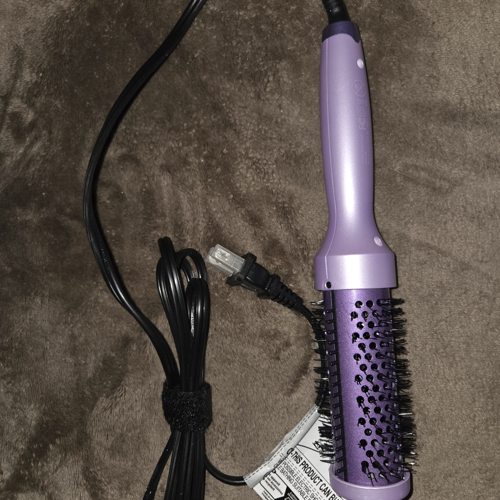 Purple Rotating Hot Air Styling Brush for Women